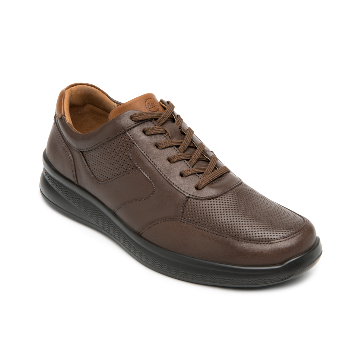 Zapato Con Puntera Flexi para Hombre con Suela Ligera Estilo 408204 Chocolate | Flexi USA