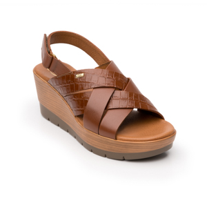 Women's Exotic Texture Flexi Casual Sandal - Style 44517 Brown