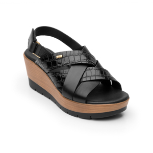 Sandalia Casual Flexi Con Textura Exótica Para Mujer - Estilo 44517 Negro Sandalia Casual Flexi Con Textura Exótica Para Mujer - Estilo 44517 Negro