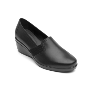 Zapato De Confort Flexi Con Cuña De Alto Brillo Para Mujer - Estilo 45211 Negro