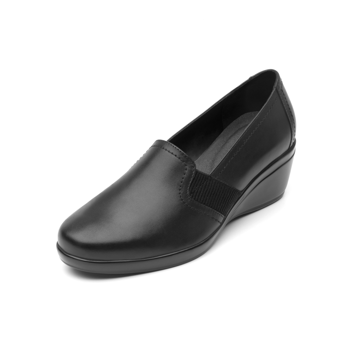 Zapato De Confort Flexi Con Cuña De Alto Brillo Para Mujer - Estilo 45211 Negro | Flexi Site