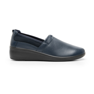 Women's Leather Slip-On Shoe Style 45606 Navy