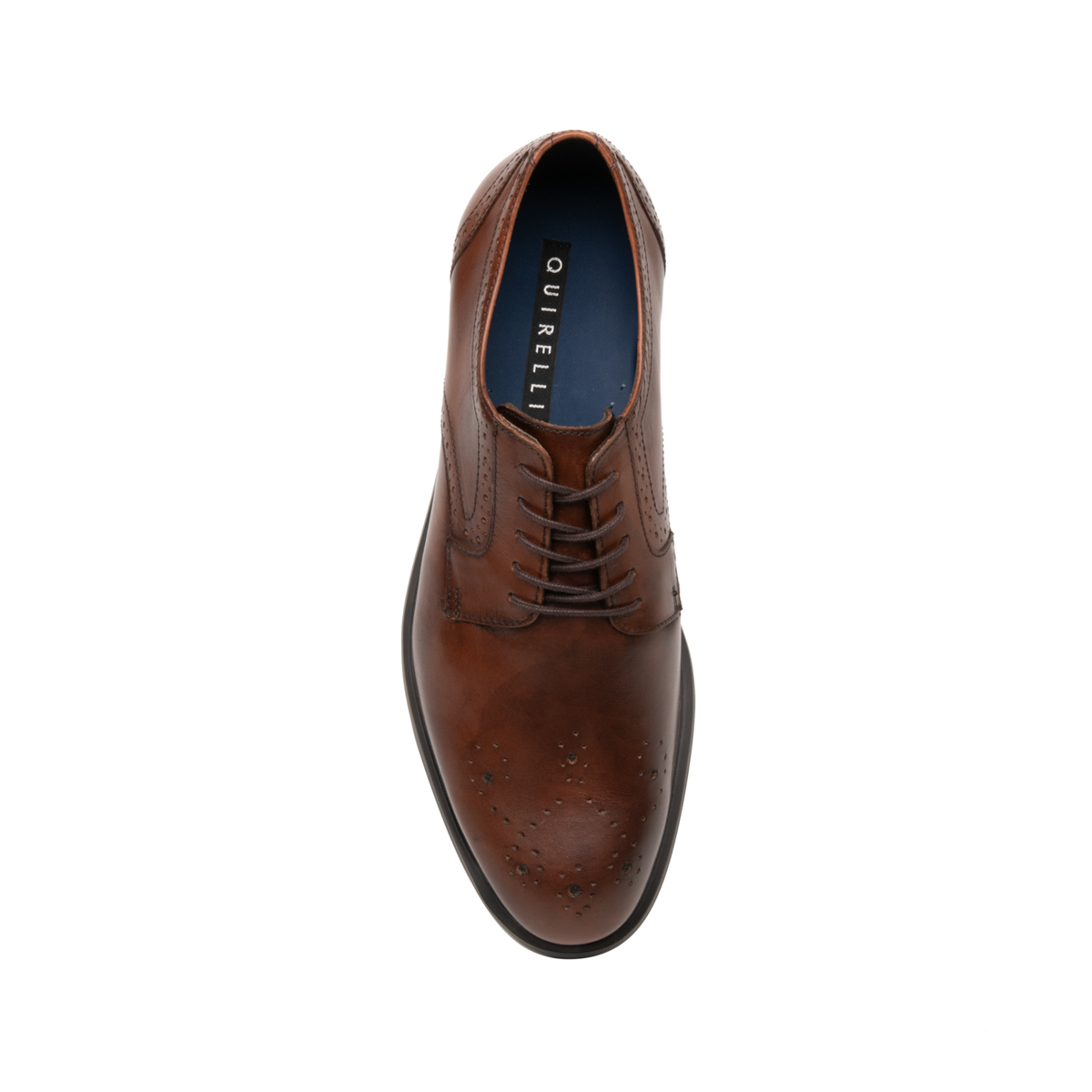 Quirelli Men's Derby Brogue Shoe with Extra Lightweight Sole 702101 Tan