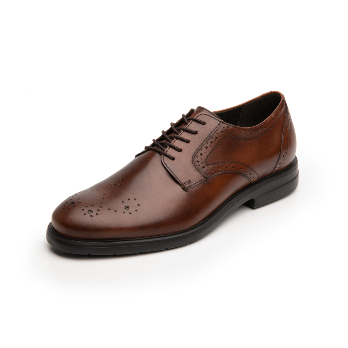 Quirelli Men's Derby Brogue Shoe with Extra Lightweight Sole 702101 Tan
