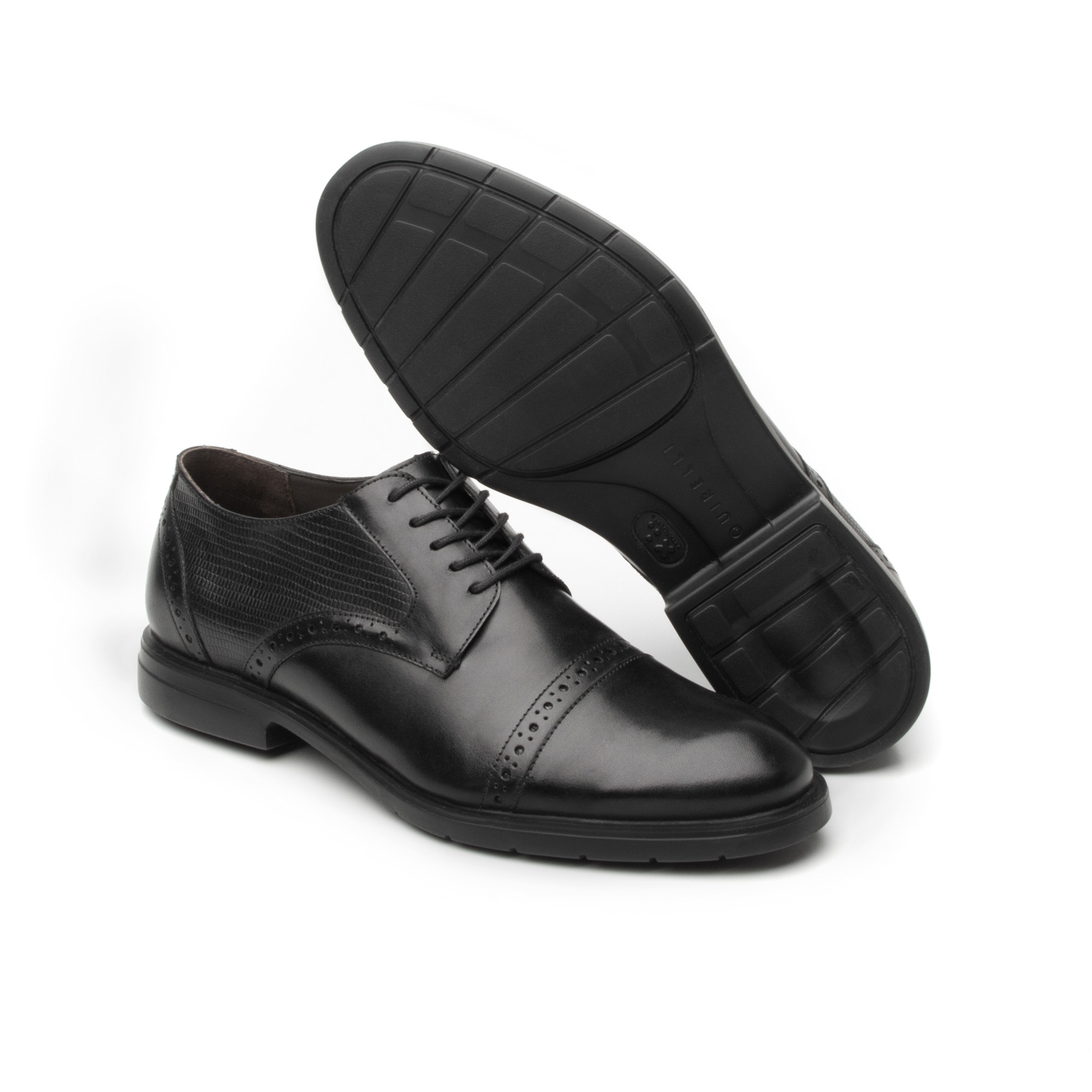 Quirelli Men's Derby Shoe with Extra Lightweight Sole Style 702102 Black