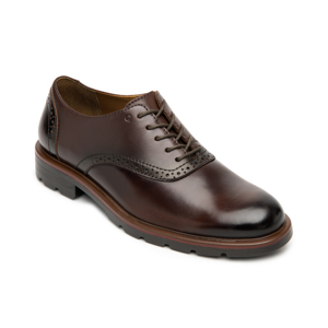 Quirelli Men's Leather Oxford Shoe Style 88614 Walnut