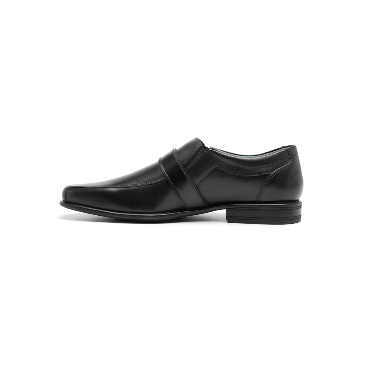 Men's Flexi Moccasin Shoe with Front Buckle Style 90712 Black