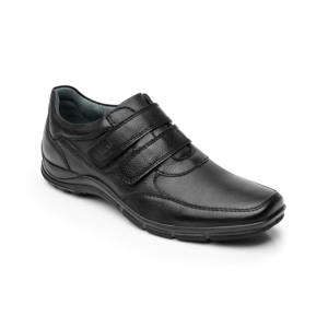 Zapato Doble Velcro Flexi para Hombre con Ancho Ajustable Estilo 97910 Negro